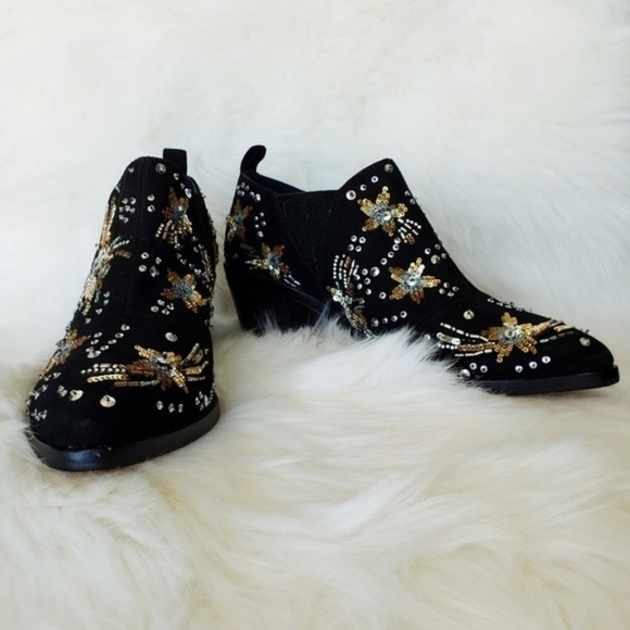 NWOB Rebecca Minkoff Lucy Beaded Sequin Booties 7 - Picture 5 of 7